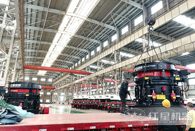 紅星機器石頭破碎機器車間發(fā)貨