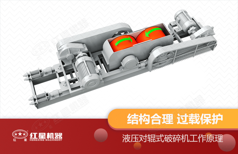 液壓對輥破碎機(jī)工作原理圖