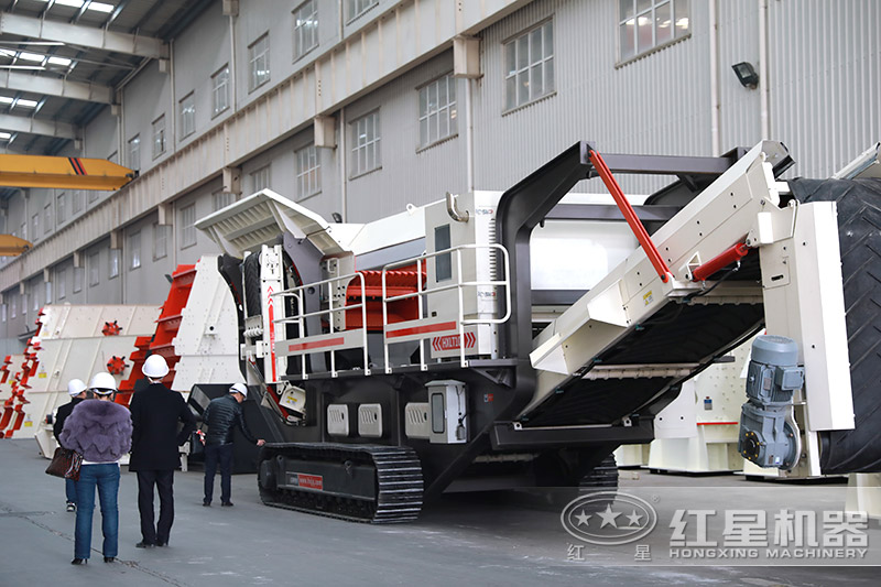紅星機器毛石移動破碎站價格實惠，車間考察