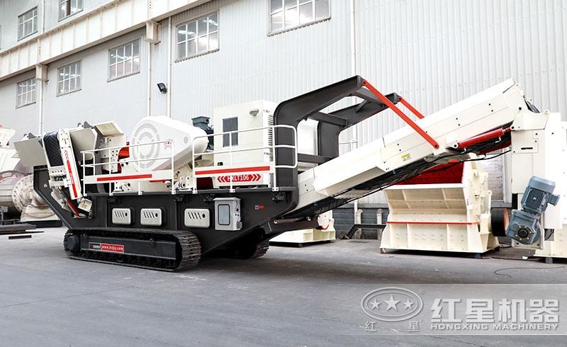 小型履帶移動(dòng)破碎站車(chē)間演示