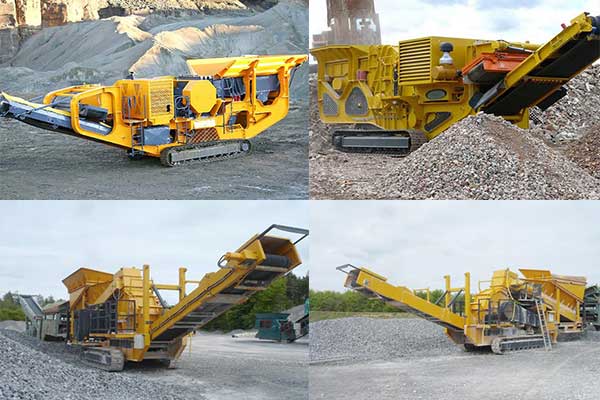 履帶式青石移動(dòng)石子破碎機(jī)工作現(xiàn)場