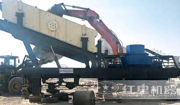 建筑垃圾移動(dòng)制砂機(jī)現(xiàn)場(chǎng)