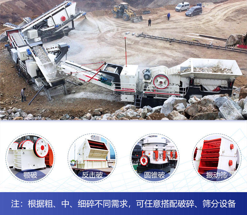 履帶式移動石頭破碎機(jī)各種配置